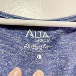Alta Gracia Blue Marled New York Rangers Short Sleeved Scoop Neck T-Shirt Photo 5