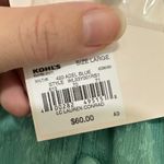 LC Lauren Conrad | Adel Blue Jacquard Ruffle Neck Button Front Tiered Dress Photo 6