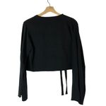 ZARA Black Lace Up Side Cropped Long Sleeve Top S Photo 1