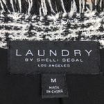 Laundry by Shelli Segal Women’s Tweed Knit Fringe White Black Open Cardigan Photo 7