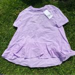 ZARA  Top Lilac T Shirt Frill Hem Logo Print Short Sleeve Size Photo 1