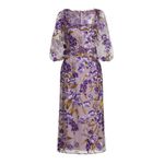 MARCHESA NOTTE Orchid & Rose Embroidered Tulle Cocktail Dress, Purple, 0 (US) Purple Photo 12