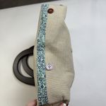 VTG Handmade Woven Purse Handbag Wood Handles Festival Boho Velvet Stripe y2k Tan Photo 7