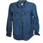 A New Day  Chambray Denim Popover Top Photo 0