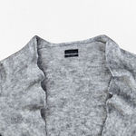 ALLSAINTS Light Grey Open Front Wool Alpaca Cropped Cardigan Sweater Size XL Photo 3
