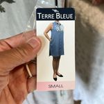 Denim Look Embroidered Button Down Dress Photo 8