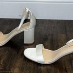Lulus NWOT Arylee White Satin Ankle Strap Heels Photo 3