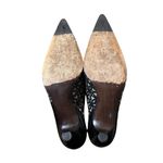 Stuart Weitzman Black Leather Flower Mesh Pointy Toe Kitten Heels 6.5M Dainty Photo 6