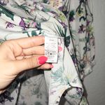 Amour Vert New White Amy Tropez Floral 100% Silk Blouse Size 1X Photo 4