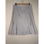 Peruvian Connection 100% Linen A Line Midi Skirt Light Gray Size 10 Photo 1