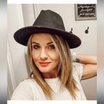 New Black Classic Wide Brim Panama Hat Belt Buckle Wool Fedora Floppy Photo 5