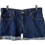 Levi's  Women's 501 Dark Wash Cut Off Raw Hem Button Fly Denim Jeans Shorts W28 Photo 0