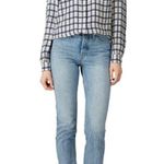 Joie NWT  Mintee Ruffle Blue and White Windowpane Shirt Photo 2