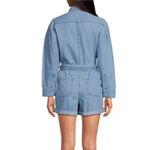 Gianni Bini Charlie Long Sleeve Denim Romper Jumpsuit Utility Blue US 0 NWT Photo 1