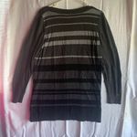 Loft womens XL long sleeve sweater black gray stripe Photo 6