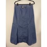 Christopher & Banks Classic Blue Denim Maxi Skirt with Belt Loops and Button Closure size 10 Photo 3
