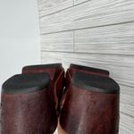 Nordstrom VTG 70's clogs 9.5 platform leather and wood slip on shoes boho hippie Photo 6