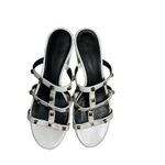 Rebecca Minkoff  White Leather Iron Studded Slide Heeled Sandal‎ - SZ 8.5 Photo 4