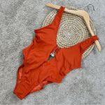 The Bikini Lab  Women’s Tie Front One-Piece Swimsuit Beach in Orange Size S Photo 2