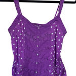 Aeropostale Purple with White Polka Dot Adjustable Strap Tank Y2K Eyelet SZ M Photo 0