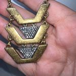 J. Crew Burnished Gold Tone‎ and Crystal Boho Pendant Necklace Photo 3