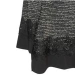 Karl Lagerfeld  Floral Embroidered Tweed Black White 3/4 Sleeve Blouse Size S Photo 6