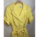 Liz Claiborne A-line Yellow Dress 20W Women’s Plus Size Textured Midi Belted Photo 2