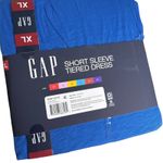 Gap  Short Sleeve Tiered Lightweight Cotton Jersey T-Shirt Mini Dress XL Blue Photo 4
