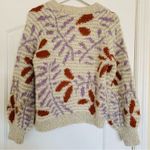 Lush Clothing Lush Cream Floral Geo Print Cozy Knitted Crewneck Sweater | Size: S Photo 6