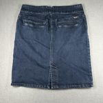 prAna Skirt Womens 14 Blue Denim Button Front Pencil Jean Organic Cotton Stretch Photo 11