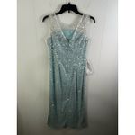 JS Collections  Women's Ice Blue Sequin Claire Tea Length Midi Dress Size 2 NWT Photo 4