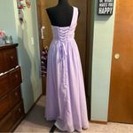 NWOT lavender one shoulder bridesmaid dress with side cutout and slit size 2 Purple Photo 2