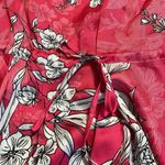 Nine West V-neck blouse 3/4 slv pink tulip black white floral magnolia springs Photo 5