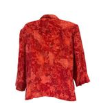 Kate Hill  Women's Silk Blazer Red Floral Button Front Lined Jacket Size 16W Photo 2