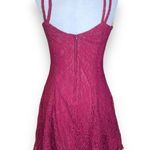 Vintage All That Jazz Slip Dress Burgundy Floral Lace Cocktail Sleeveless Mini Red Size XS Photo 1