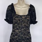 Privy  Milkmaid Dress Womens Medium Black Lace Whimsigoth Witchy Goth Photo 5