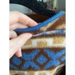 NINON de LENCLOS Vintage 90s Geometric Brown Fleece Cardigan Medium Southwestern Photo 5