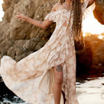 NEW NWT Joyfolie Netta Dress in‎ Lacey Floral Size Large Ruffles Cut Photo 0