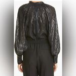 Rebecca Taylor New With Tags  Sheer and Shimmery Black Zebra Print Blouse 0 Photo 1