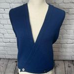 Vintage campus acrylic sweater vest medium Blue Photo 0