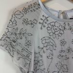 Needle & Thread Top Womens 4 Gray Floral BeadedShort Sleeve Blouse Spring Motif Photo 1