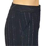 Bisou Bisou black wide leg pants w/colorful contrasting pinstripes. Size 10. EUC Photo 5