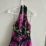 Dress the Population  Halter Maxi Embroidered Floral Neck Tie Dress Photo 4