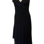 Alfred Angelo Vtg Y2K Asymmetric Hem Dress Sz 8 Ruffle Whimsigoth Floral HoCo Photo 0