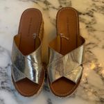 ZARA EUC  Metallic Silver Espadrille Wedge
Sandals Women's Sz 7 Sold Out! Photo 1