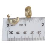 14K Two Tone Diamond Cut Half Hoop Earrings Photo 11