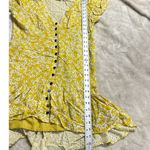 Wish  Golden Bloom Dress Women's Large Yellow Mini V-Neck Puff Sleeve Ruffle RTR Photo 10