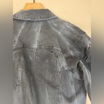 Free People Oversized Distressed Black Denim Jacket size XS Photo 8