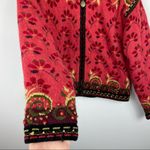 Icelandic Design Womens Zip Up Wool Textured Sweater Jacket Red Size M Photo 5