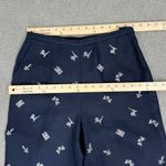 Talbots Irish Linen Paris Embroidered Trouser Pants Blue 6 Eiffel Tower Photo 10